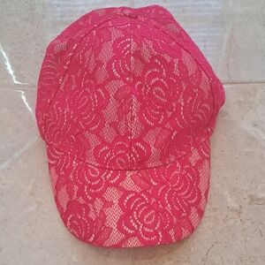 Elegant Pink Lace Women's Cap